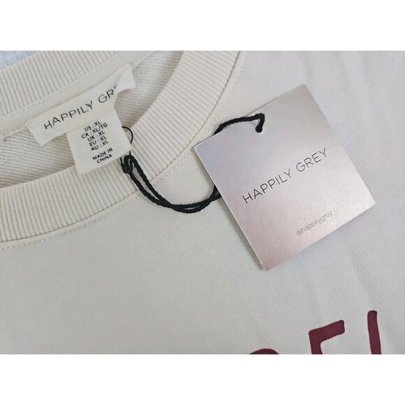 Happily Grey~Woman Size XL~Soft Butter "Portobello Road" Sweatshirt Cotton Blend - Picture 4 of 11